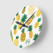 Trendy Pineapple Pattern Ronde Klok (Hoek)