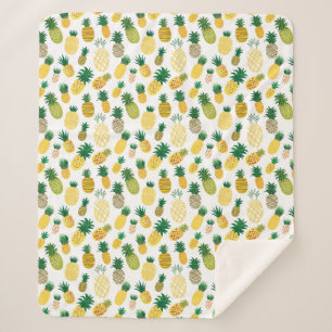 Trendy Pineapple Pattern Sherpa Deken