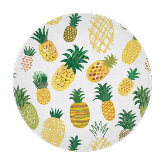 Trendy Pineapple Pattern Snijplank (Voorkant)