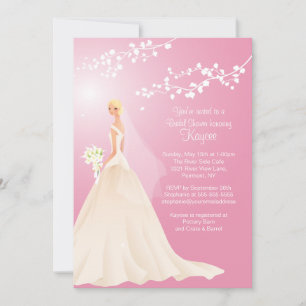 Trendy Pink BLONDE Bride Vrijgezellenfeest Invite Kaart