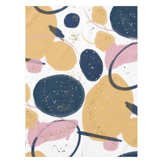 Trendy Pink Blue Strokes Abstracte Creative Art Tafelkleed (Voorkant)