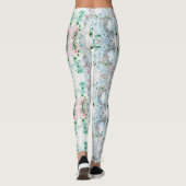 Trendy Pink Blue White Modern Elegant Leggings (Achterkant)