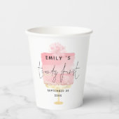 Trendy Pink Cake Script Name Bedankt 21st Birthday Papieren Bekers (Voorkant)