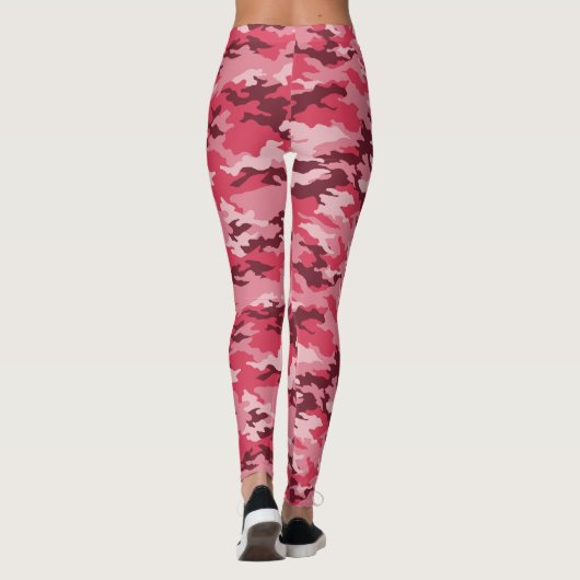 Trendy Pink Camo Leggings (Achterkant)
