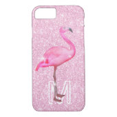 Trendy Pink Glitter Tropical Flamingo Modern Case-Mate iPhone Case (Achterkant)