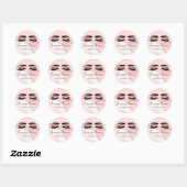 Trendy Pink Gold Glitter Agate Marble Lash Shampoo Ronde Sticker (Vel)
