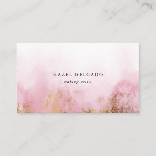 Trendy Pink Gold Waterverf Makeup Artist Afsprakenkaartje