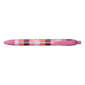 Trendy Pink Hues Stripes avec stylo Monogram Daisy (Dos)