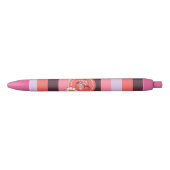 Trendy Pink Hues Stripes avec stylo Monogram Daisy (Devant)