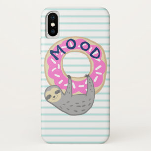 Trendy Pink Iced Donut & Sloth iPhone X Hoesje