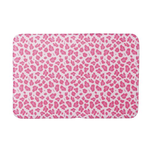 Trendy Pink Leopard Print Badmat (Voorkant)