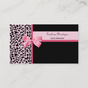 Trendy Pink Leopard Print Mode Boutique Visitekaartje