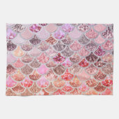 Trendy Pink Ombre Glitter Mermaid Fish Scales Theedoek (Horizontaal)