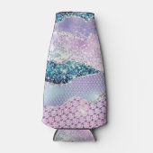 Trendy Pink Paars Silver Agate Flesjeskoeler (Voorkant)