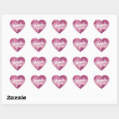Trendy Pink Paarse Waterverf Dank u wel Hart Sticker (Vel)