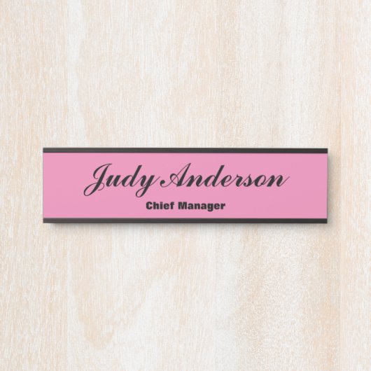 Trendy Pink Professional Plain Claasical Hnadwrite Deurbordje (Voorkant)