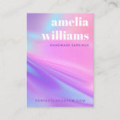 Trendy pink purple gradient earring display card visitekaartje (Voorkant)