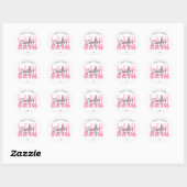 Trendy Pink Retro Font Lash Extensions Cleanser Ronde Sticker (Vel)
