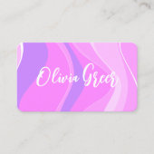 Trendy Pink Retro Waves Visitekaartje (Voorkant)