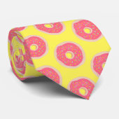 Trendy Pink Sprinkles Donuts Pattern Fun Stropdas (Opgerold)