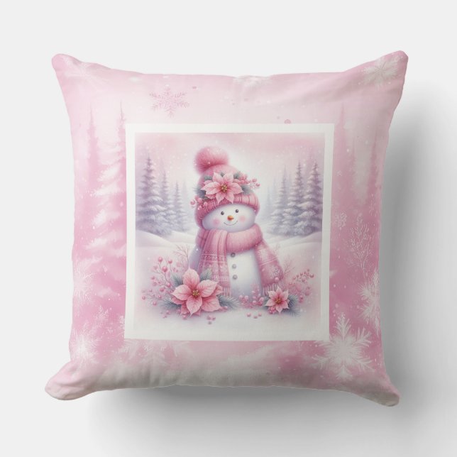 Trendy Pinkmas Cozy Winter Forest Kids Gift Pillow Kussen (Voorkant)