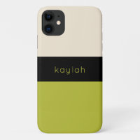 Trendy Pistache Groen Kleurenblok met Naam
