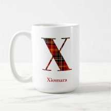 Trendy Plaid Letter X Monogram Naam Kerst