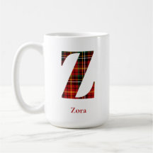 Trendy Plaid Letter Z Monogram Naam Kerst