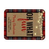 Trendy Plaid | Rood en zwart geruite leuke typogra Magneet (Horizontaal)