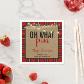 Trendy Plaid | Rood en zwart geruite leuke typogra Servet (Insitu)