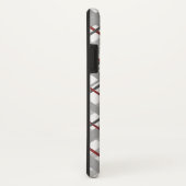 Trendy Plaid Silver Red Grey Monogram Case-Mate iPhone Case (Achterkant / rechts)