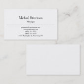Trendy Plain Chic Classical White Visitekaartje (Voorkant / Achterkant)