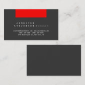 Trendy Plain Stylish Grey Red Clean Visitekaartje (Voorkant / Achterkant)