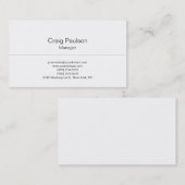 Trendy Plain Zwart Wit Manager Visitekaartje (Voorkant / Achterkant)