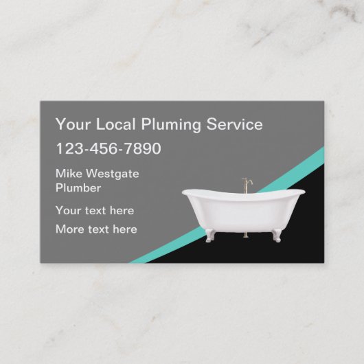 Trendy Plumbing Service Visitekaartjes (Voorkant)