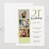 Trendy Polaroid Foto Verjaardag Uitnodiging (Voorkant / Achterkant)