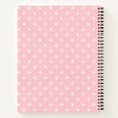 Trendy Polka Dot blush roze script grijs naam Notitieboek (Achterkant)