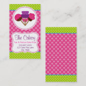 Trendy Polka Dot Cake Pop Cupcake Bakery Design Visitekaartje (Voorkant / Achterkant)
