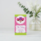 Trendy Polka Dot Cake Pop Cupcake Bakery Design Visitekaartje (Staand voorkant)