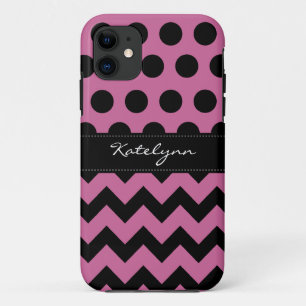 Trendy Polka Dot Chevron Zigzag iPhone 5 Hoesje