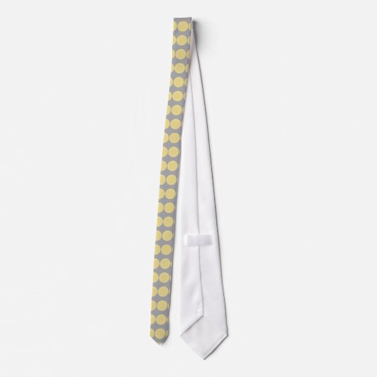 Trendy Polka Dot Pattern - Geel op Grijs Stropdas (Achterkant)