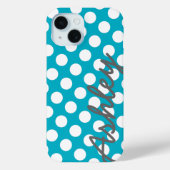 Trendy Polka Dot Pattern met name - blue grijy Case-Mate iPhone Case (Achterkant)