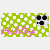 Trendy Polka Dot Pattern met name - green roze Case-Mate iPhone Case (Achterkant (horizontaal))