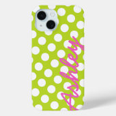Trendy Polka Dot Pattern met name - green roze Case-Mate iPhone Case (Achterkant)