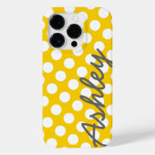 Trendy Polka Dot Pattern met name - yellow grijs Case-Mate iPhone Case (Achterkant)