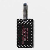 Trendy Polka Dot Pattern Monogram Bagagelabel (Achterkant verticaal)