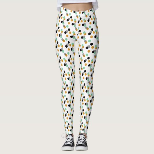 Trendy Polka Dots Pattern Leggings (Voorkant)