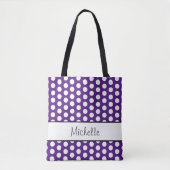 Trendy Polka Dots Pattern Paars White Draagtas (Voorkant)