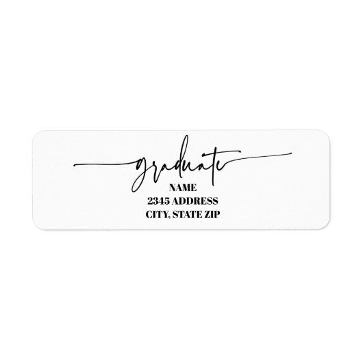 Trendy Popular BUDGET Return Address Lable Etiket (Voorkant)