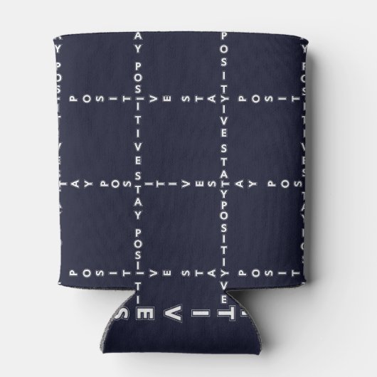 Trendy 'Positief' patroon, grid check. Blikjeskoeler (Achterkant)